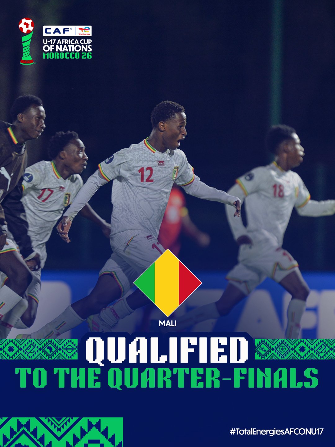 CAN U17 (MAROC 2026) – PHASE DE POULES : LE MALI ATTEINT SON PREMIER OBJECTIF