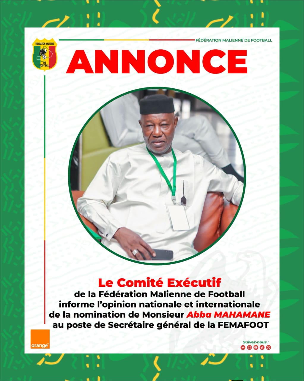 FEMAFOOT : Abba Mahamane nouveau Secrétariat général