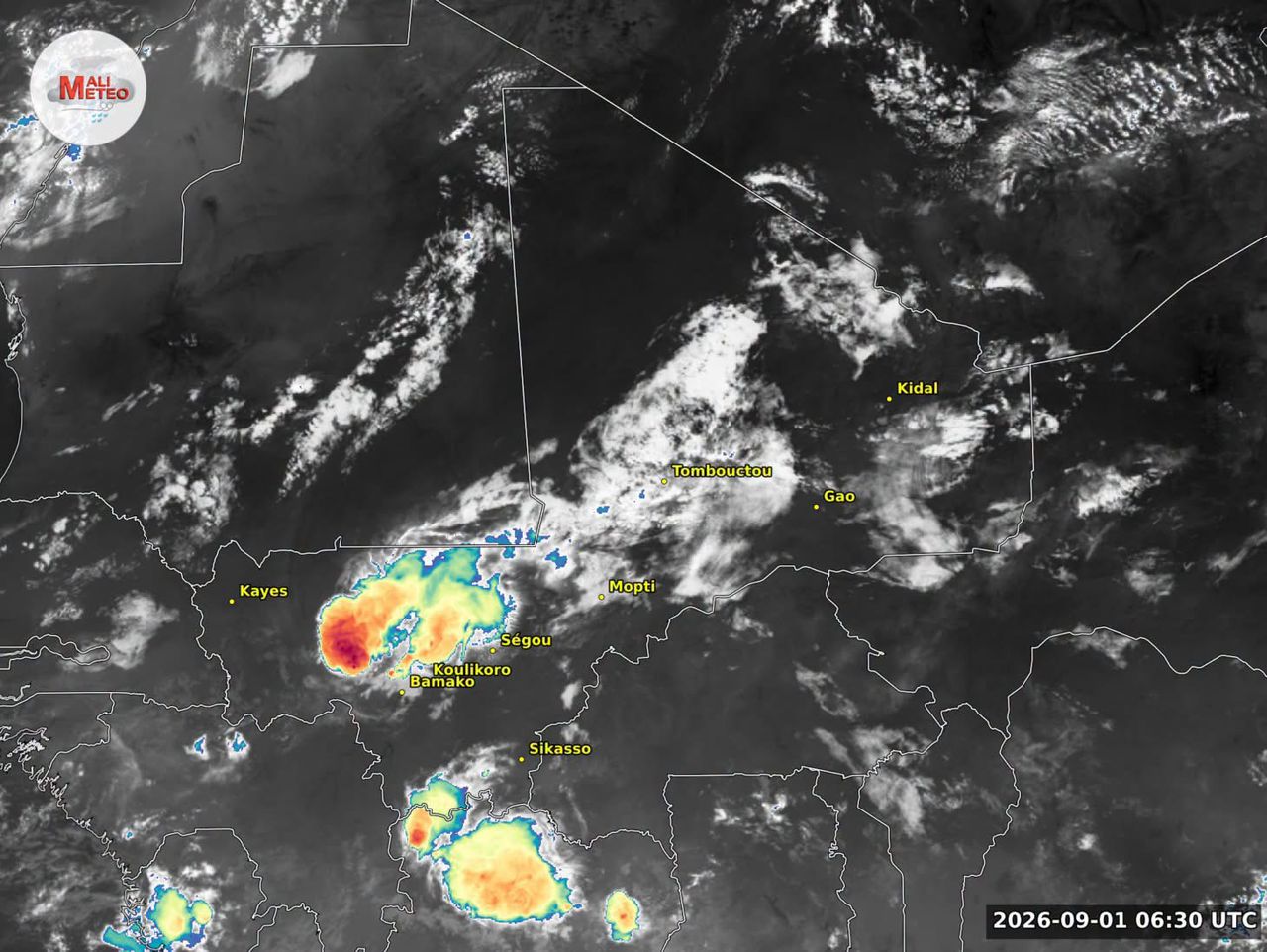Mali : MALI-METEO alerte sur des orages, des pluies et des vents forts dans plusieurs zones